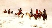 Charles M Russell Lost in a Snow Storm-We are Friends France oil painting reproduction
